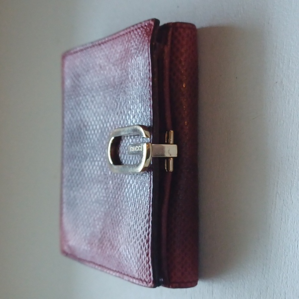 Vintage Gucci Red Compact Exotic Leather Wallet - Picture 7 of 17